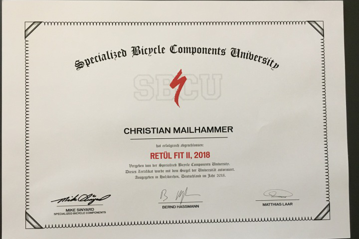 Mailis - Retül Fitter Urkunde